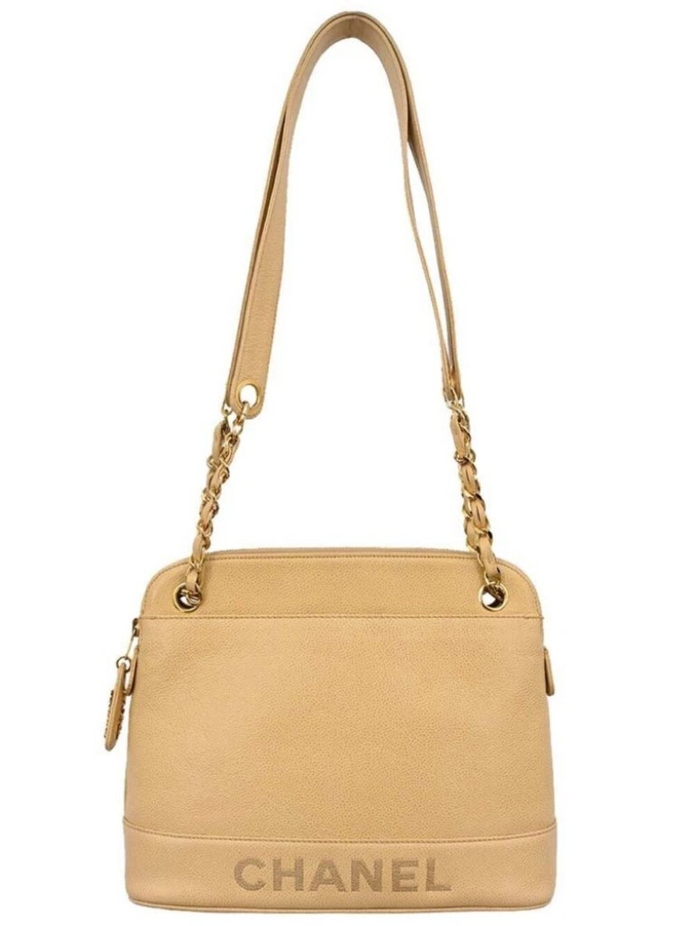 Chanel Beige Calfskin Shoulder Bag